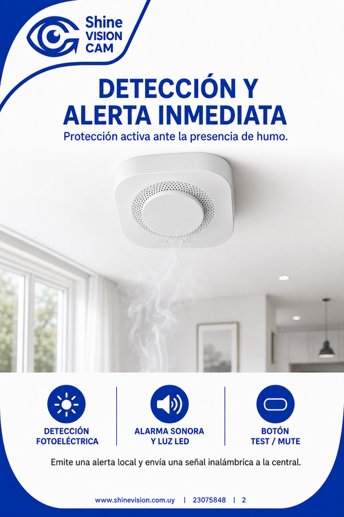 Sensor de humo inalámbrico compatible con alarma inalambrica G1.