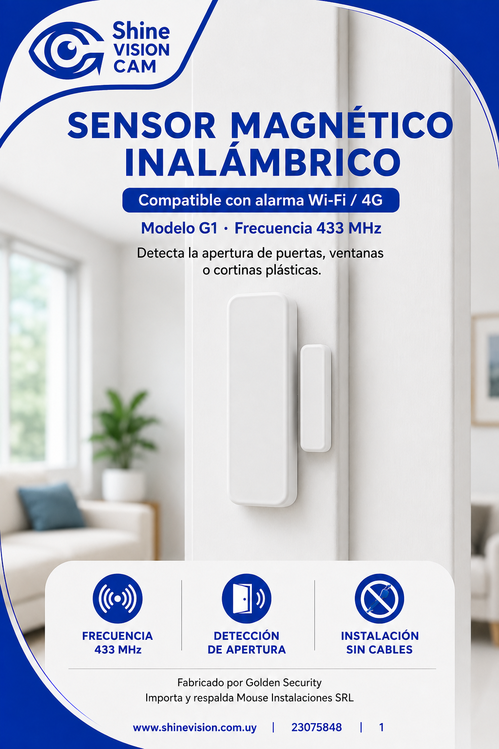 Sensor Magnético inalambrico para central G1 o Sirena inalambrica con central Incorporada.