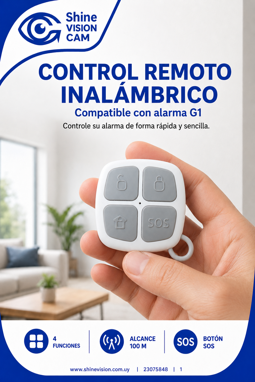 Control remoto compatible con nuestra alarma Modelo G1.