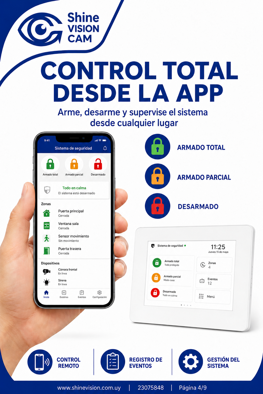 Alarma inalambrica modelo G1; 4 G WiFi con sms, llamadas y App